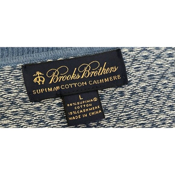 Brooks Brothers Cotton/Cashmere Sweater in Blue Diamond Pattern - Picture 4 of 8